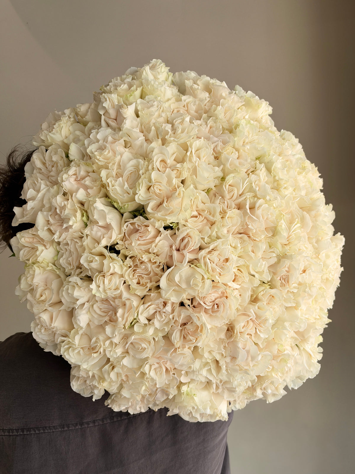100 Premium White Roses Bouquet