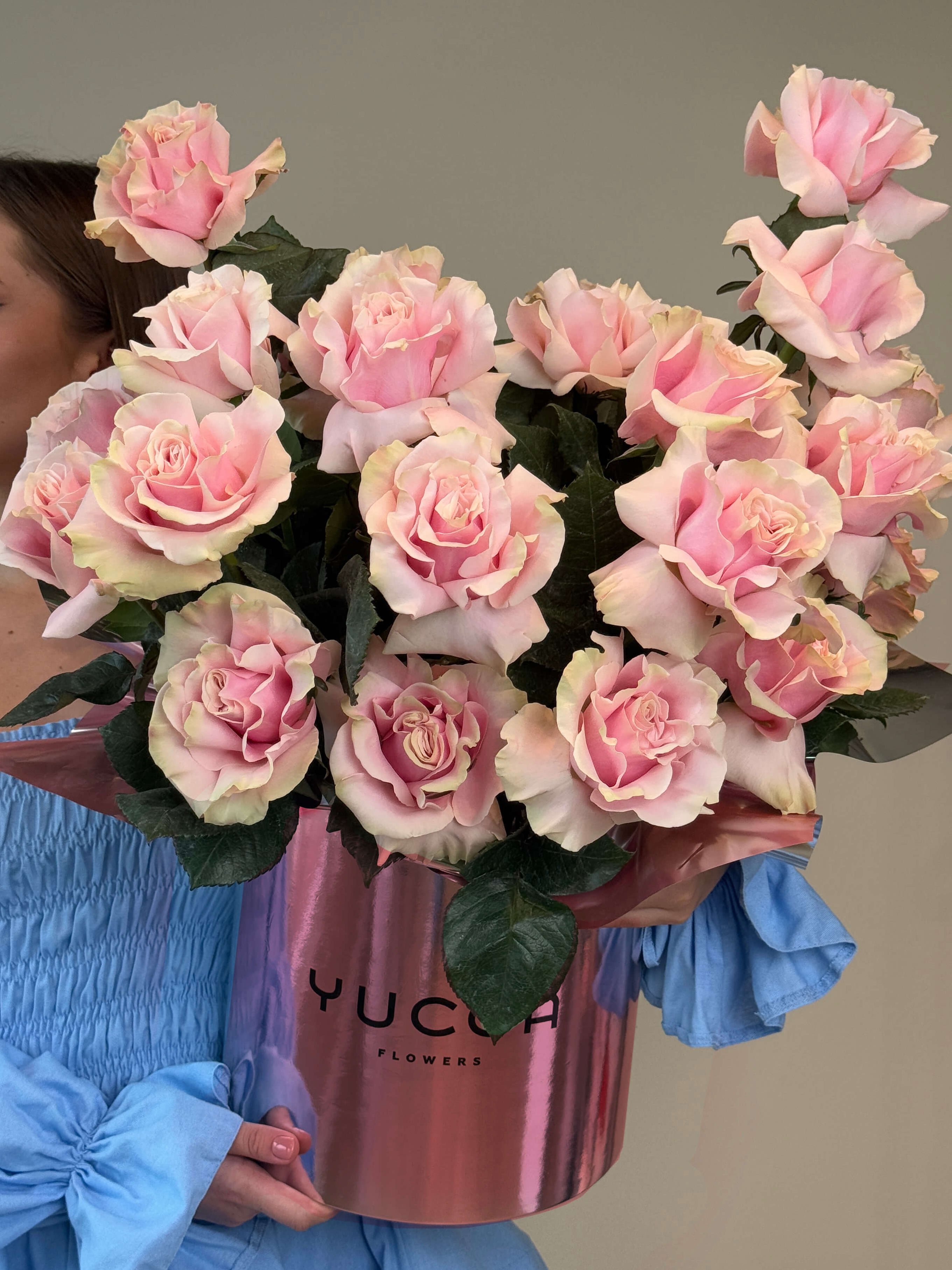 24 Premium French Pink Roses Arrangement