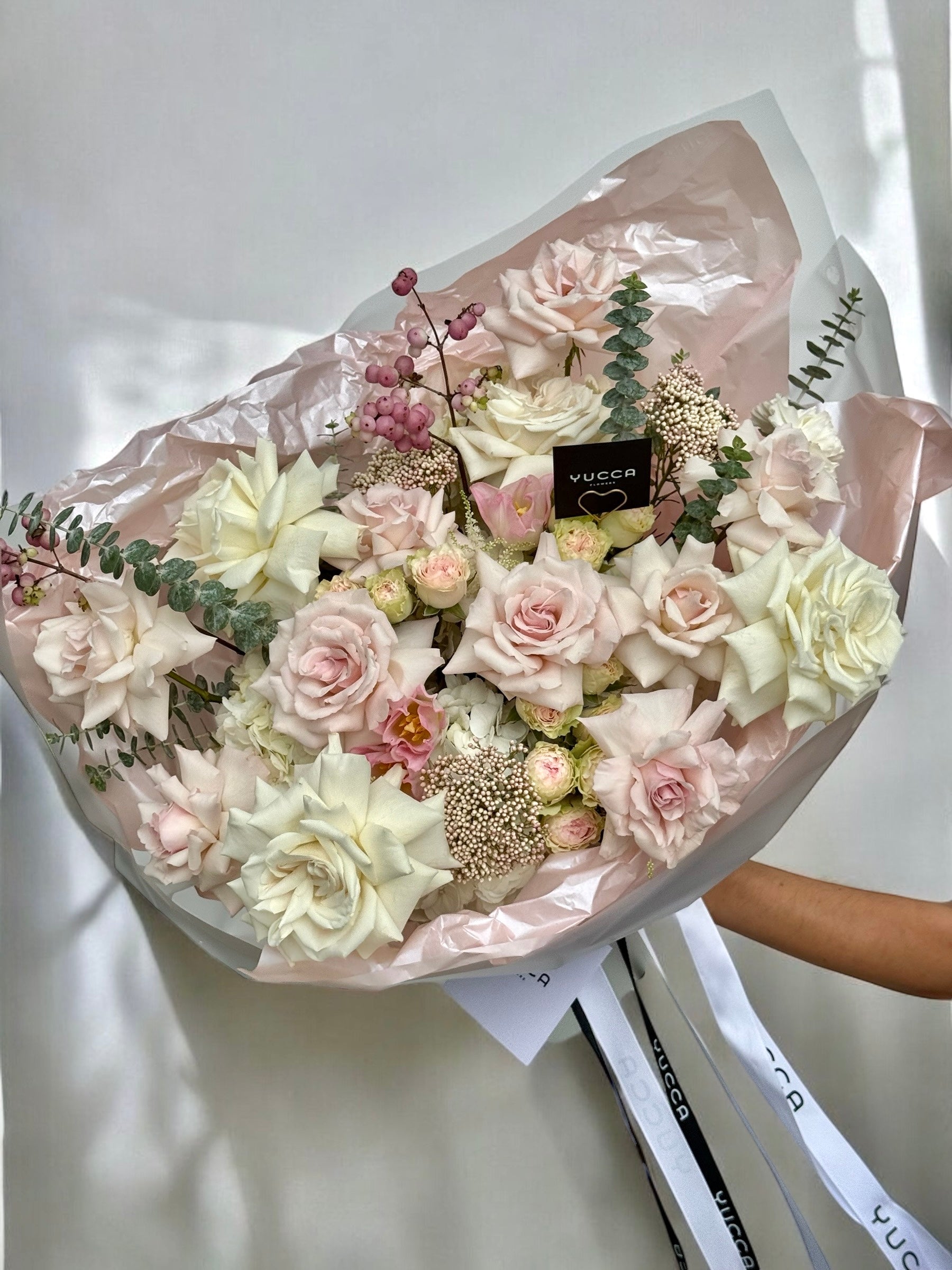 True Romance – French Roses, Tulips & Hydrangeas Bouquet – Yucca Flowers