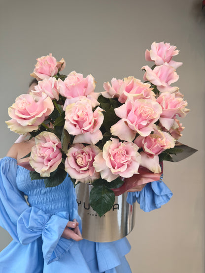 24 Premium French Pink Roses Arrangement