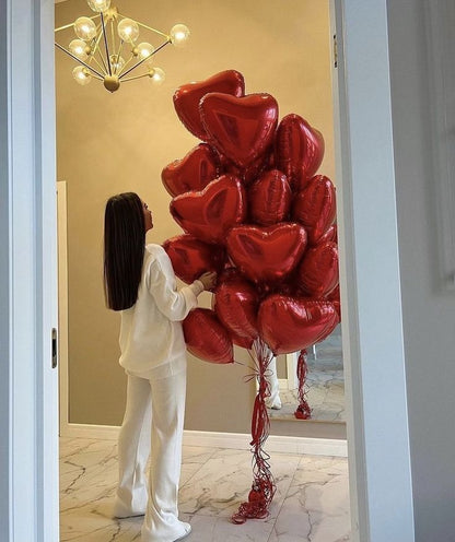 Red Heart Foil Balloons