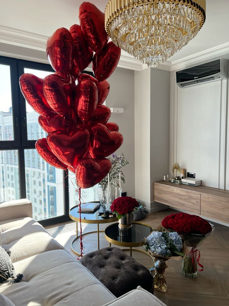 Red Heart Foil Balloons