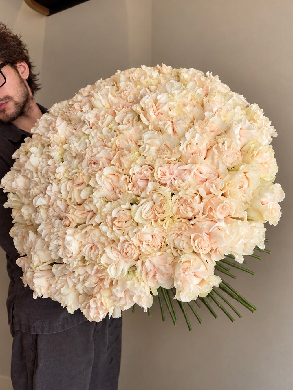 100 Premium White Xpression Roses Bouquet