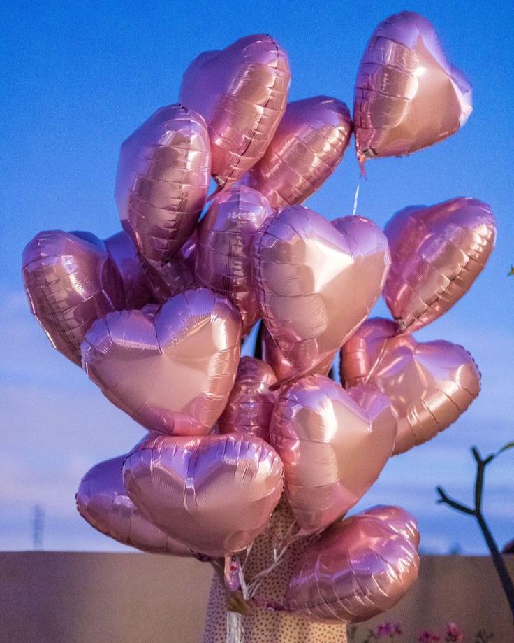 Pink Heart Foil Balloons