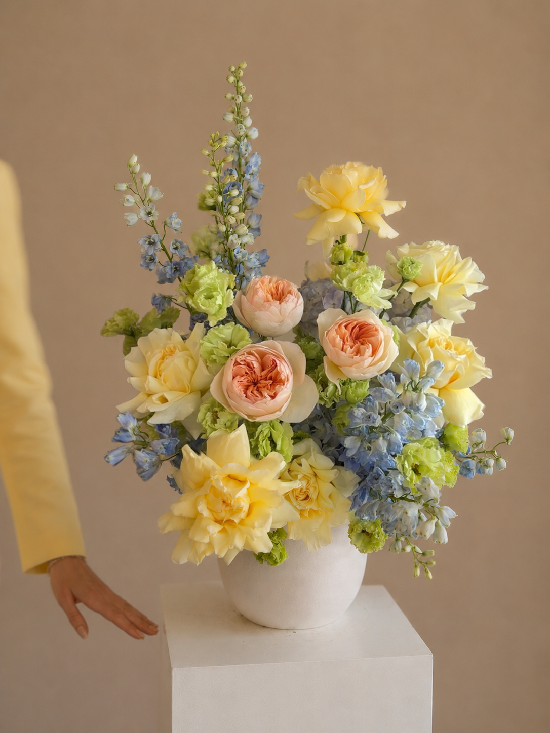 Daydream in Blue - with Luxury Juliet Roses, Delphinium & French Roses