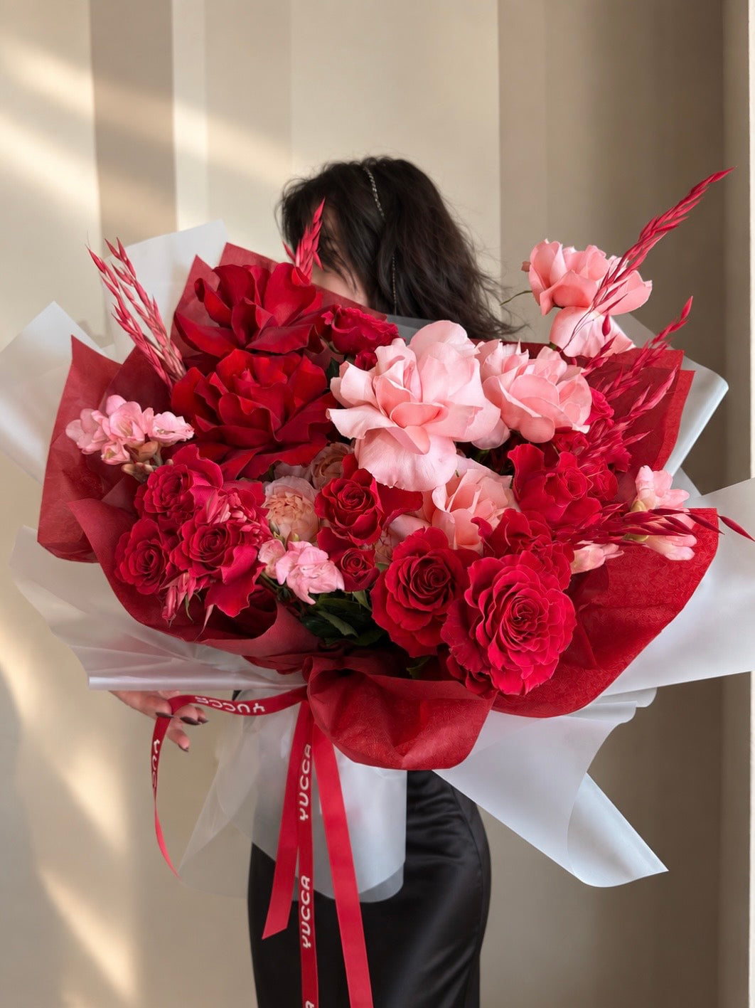 Red Obsession- Luxury Garden roses, Freesia, French roses