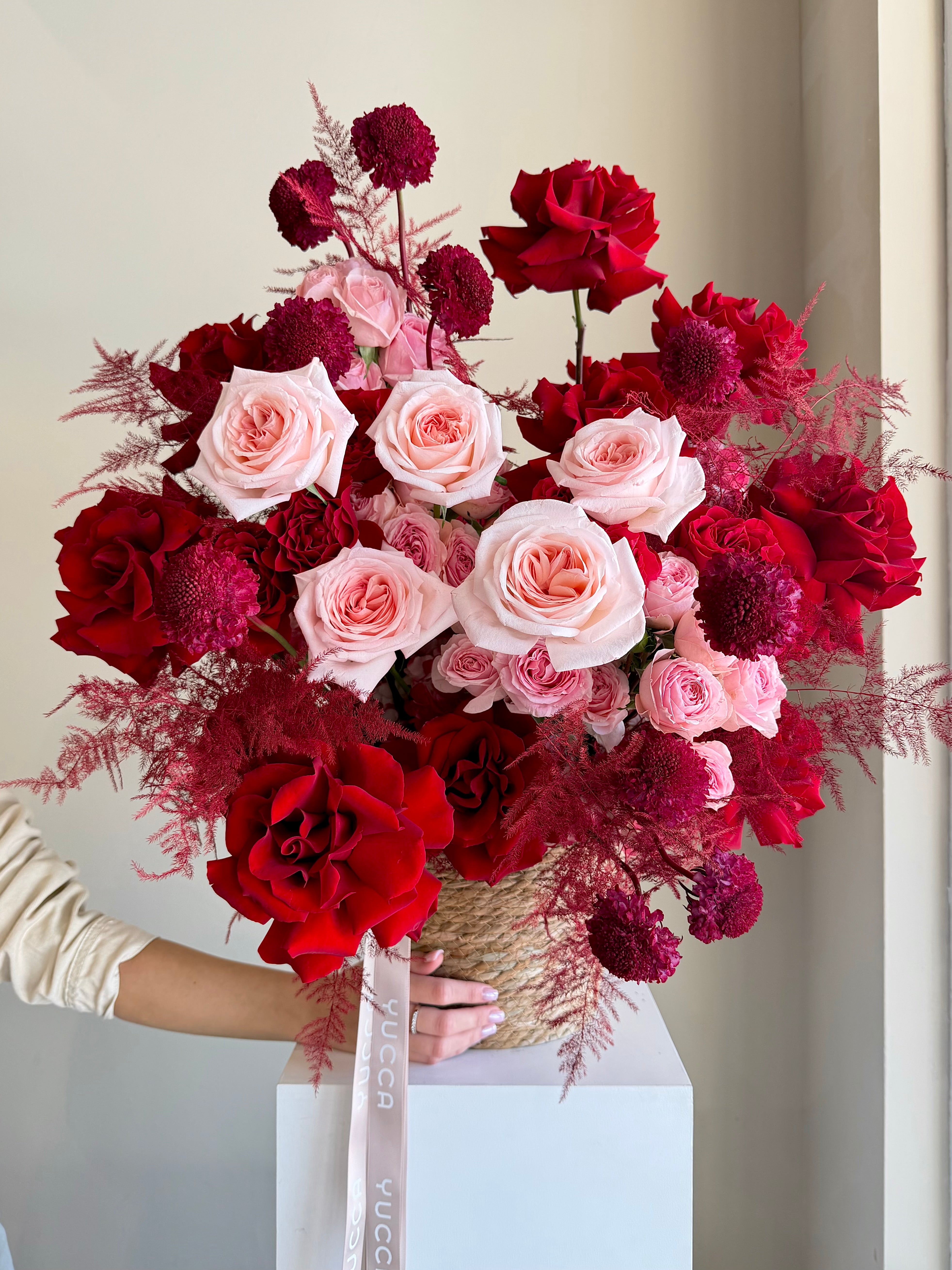 The Devotion - Dahlias, Delphiniums, French Roses – Yucca Flowers