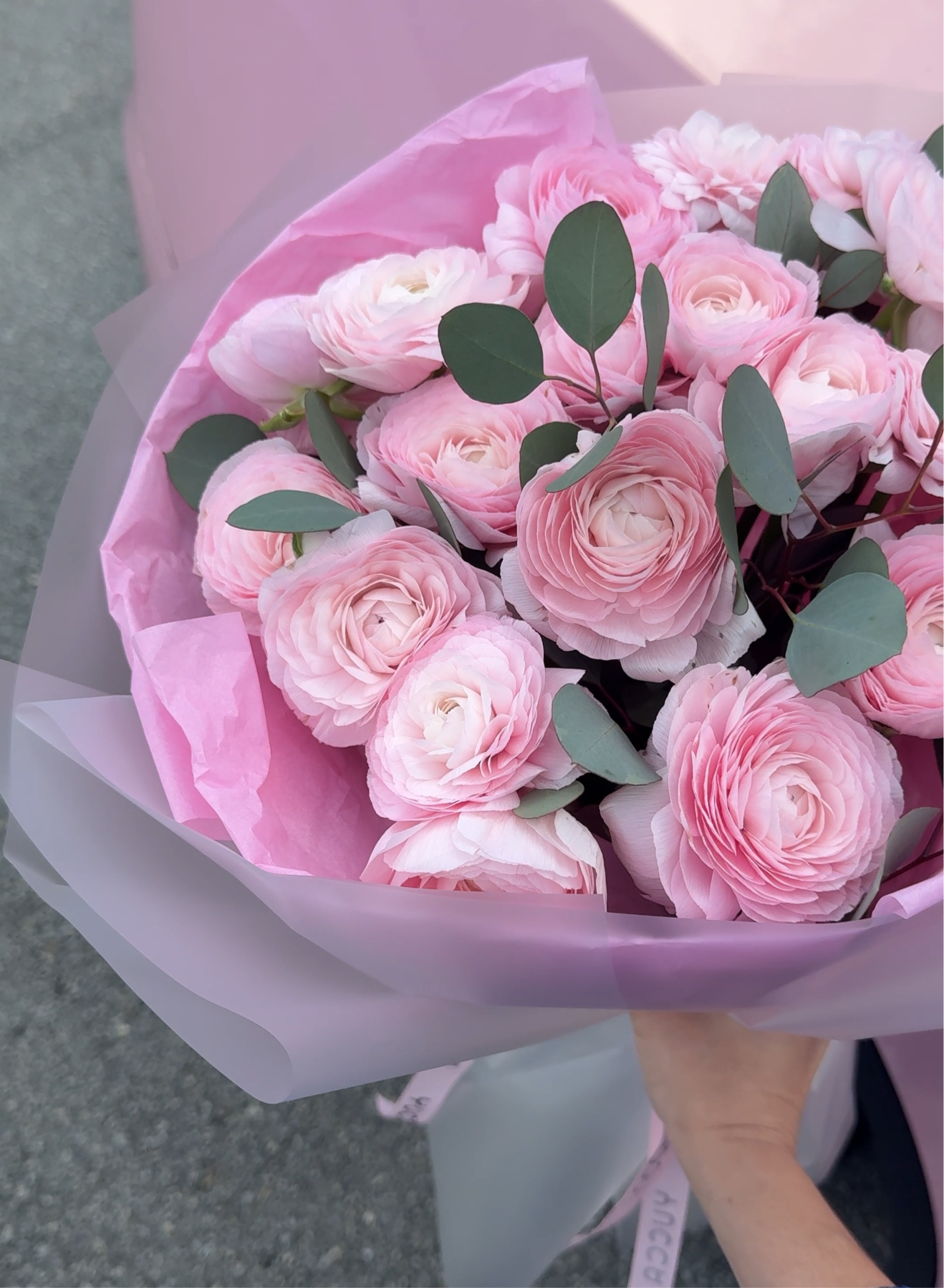 Pink Ranunculus bouquet