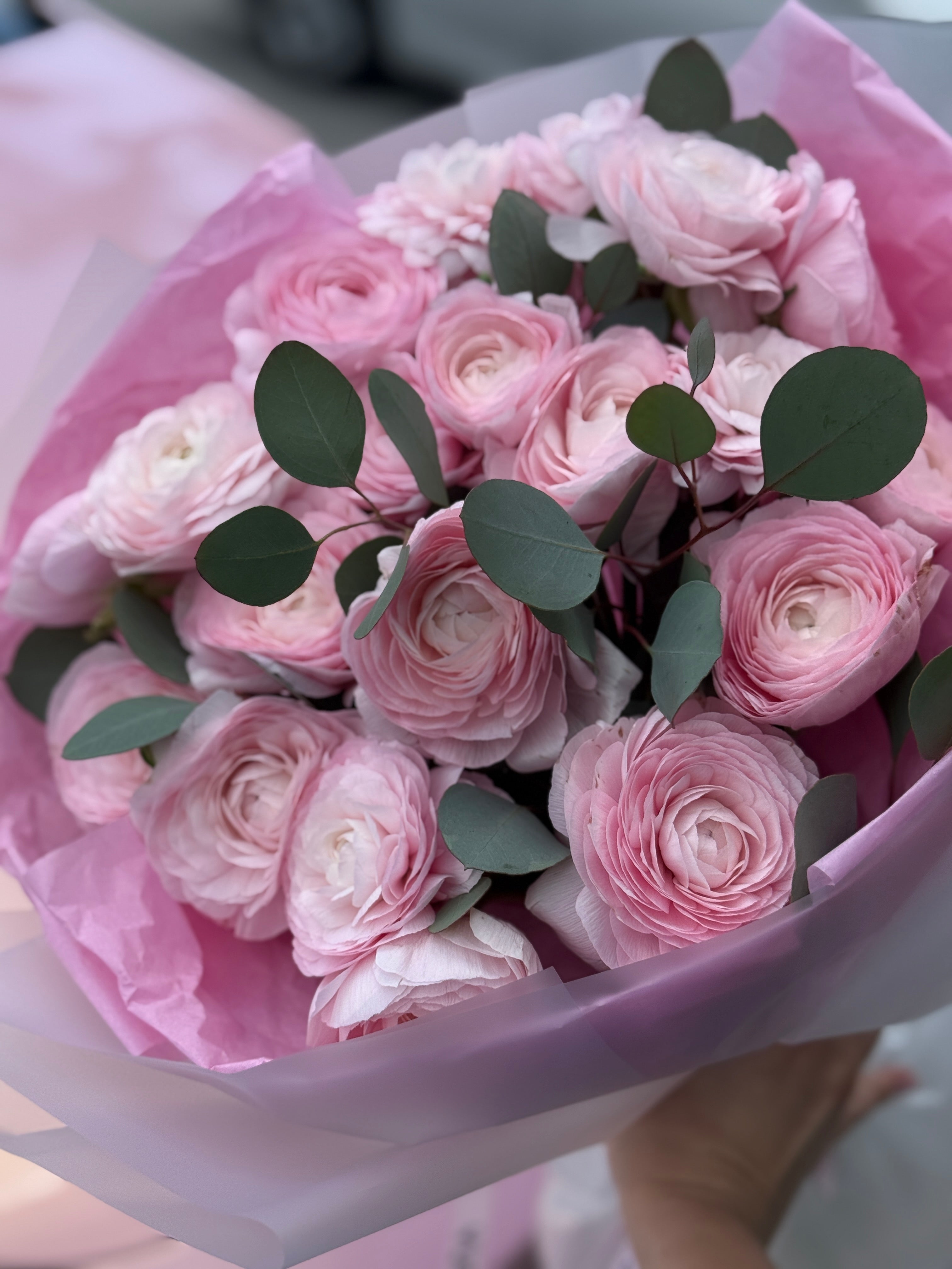 Pink Ranunculus bouquet