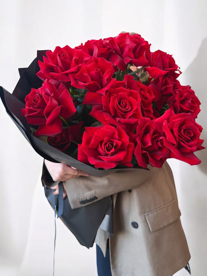 2 Dozen Premium French Red Roses bouquet