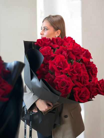 2 Dozen Premium French Red Roses bouquet