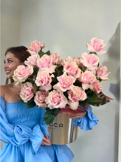 24 Premium French Pink Roses Arrangement