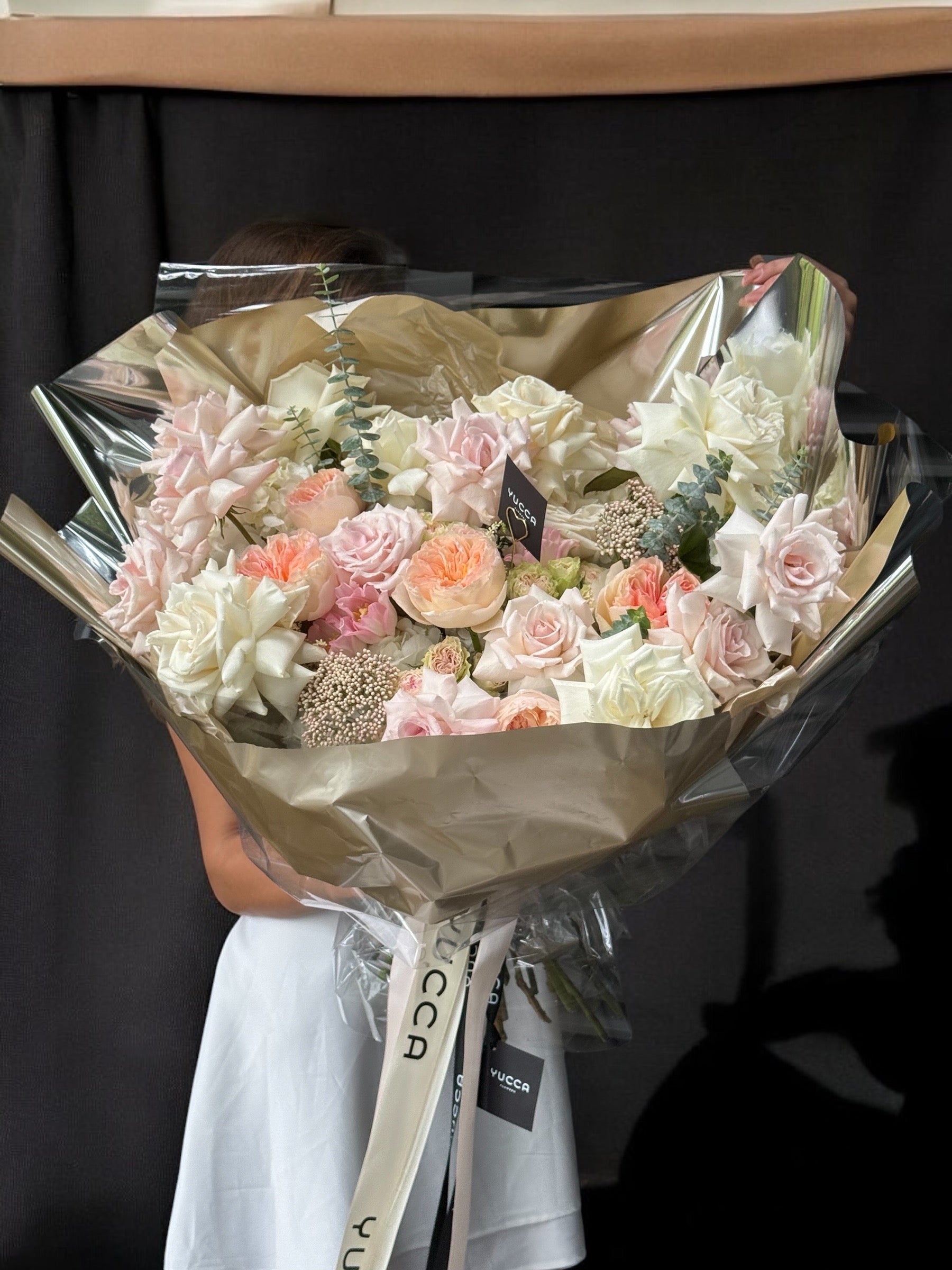 Golden Bouquet - French Roses, Spray roses, Juliet Rose, Tulips