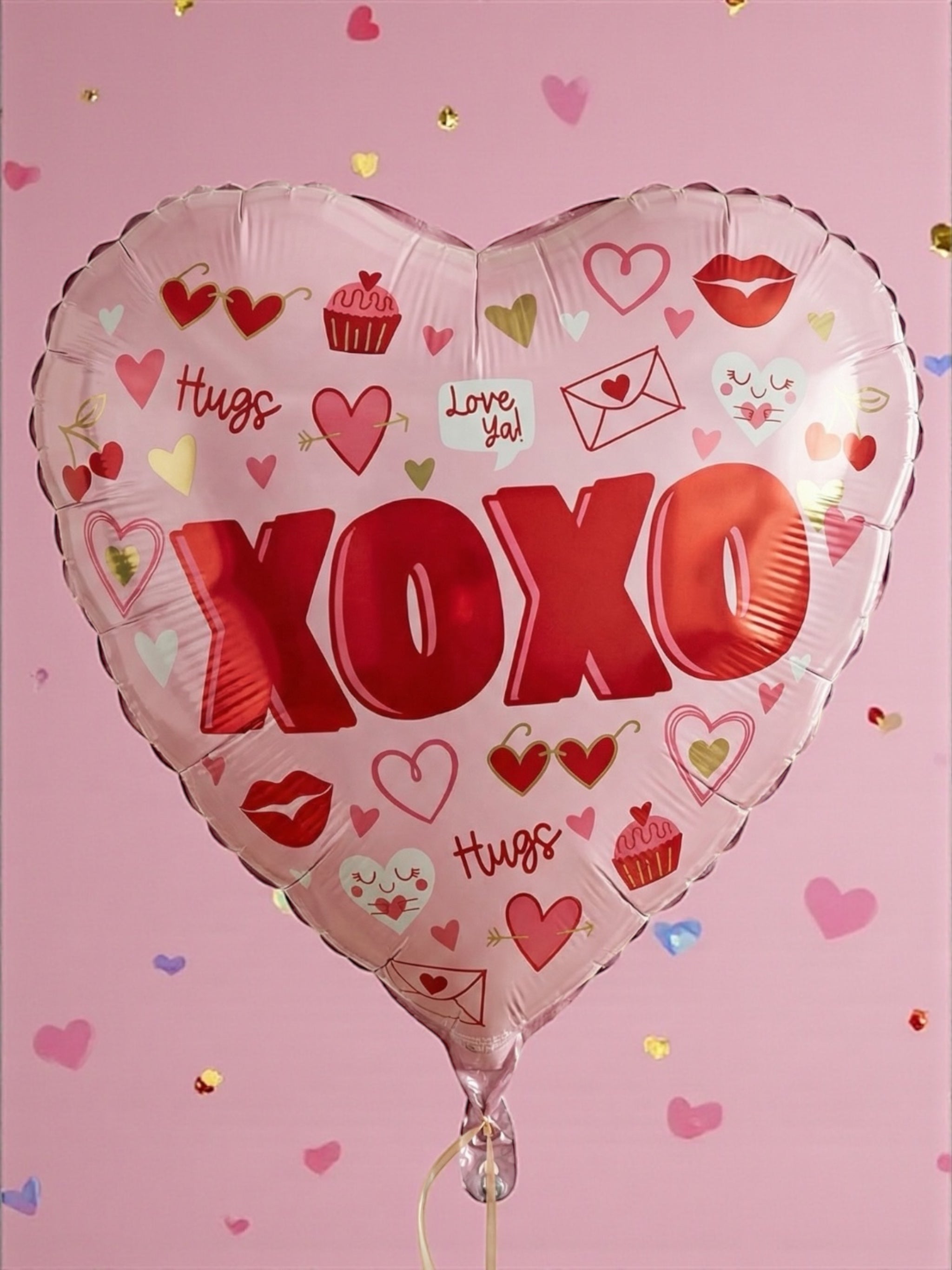 XOXO - Pink Heart Foil Balloon